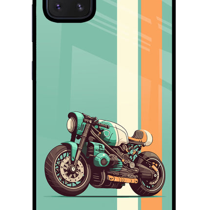 Striped Moto Drift Samsung Note 10 Lite Glass Case Back Cover by Casekaro