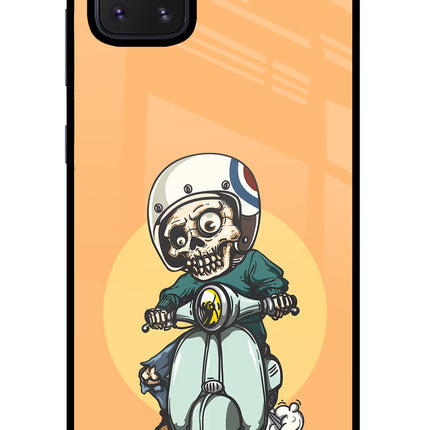 Undead Biker Samsung Note 10 Lite Glass Case Back Cover by Casekaro