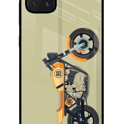 Vertical Speedster Samsung Note 10 Lite Glass Case Back Cover by Casekaro
