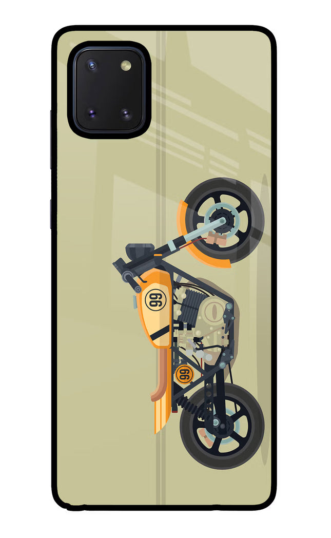 Vertical Speedster Samsung Note 10 Lite Glass Case Back Cover by Casekaro