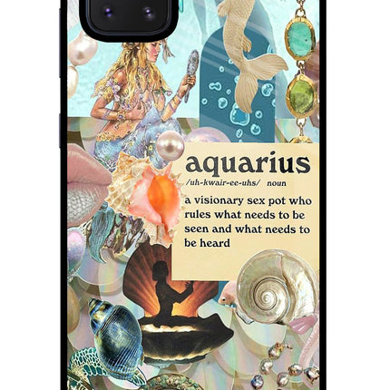 Aquarius Zodiac Samsung Note 10 Lite Glass Case Back Cover by Casekaro