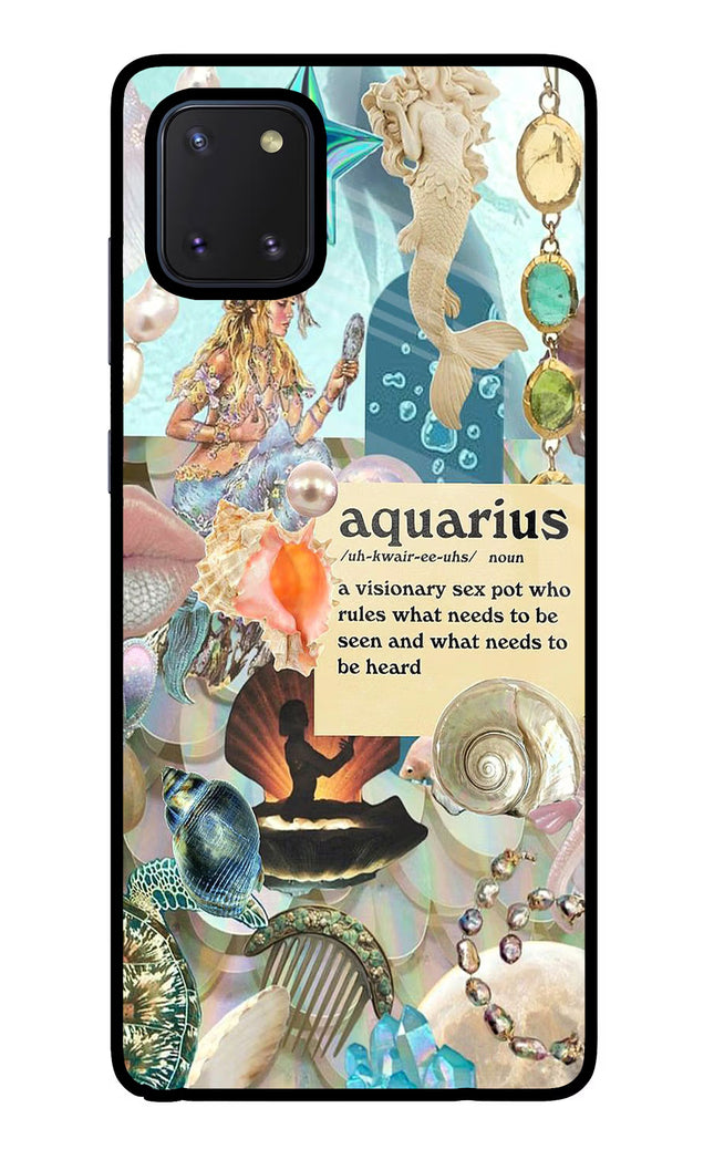 Aquarius Zodiac Samsung Note 10 Lite Glass Case Back Cover by Casekaro