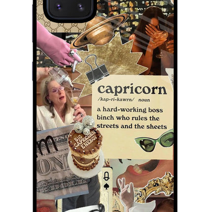 Capricorn Zodiac Samsung Note 10 Lite Glass Case Back Cover by Casekaro