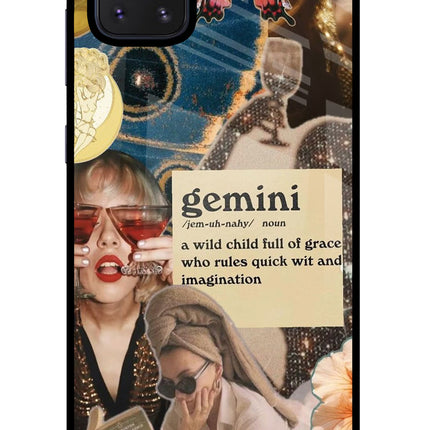 Gemini Zodiac Samsung Note 10 Lite Glass Case Back Cover by Casekaro