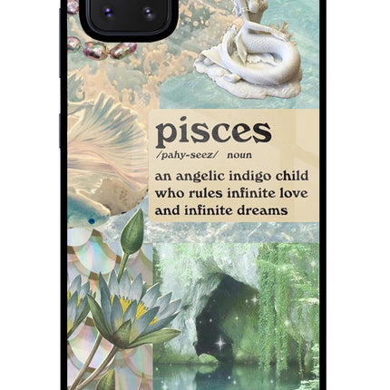 Pisces Zodiac Samsung Note 10 Lite Glass Case Back Cover by Casekaro