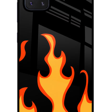 Fired Up – Black Samsung Note 10 Lite Glass Case Back Cover by Casekaro