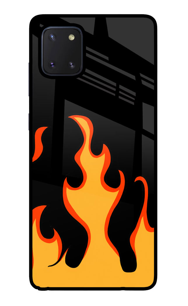Fired Up – Black Samsung Note 10 Lite Glass Case Back Cover by Casekaro