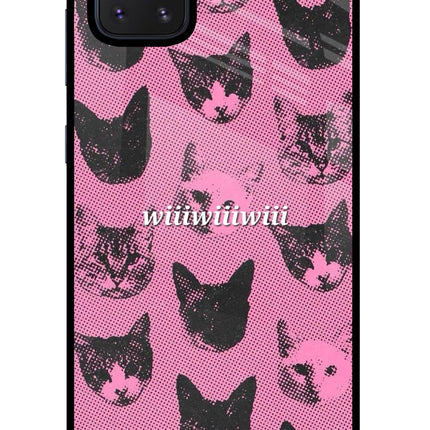 Pink Cats Samsung Note 10 Lite Glass Case Back Cover by Casekaro