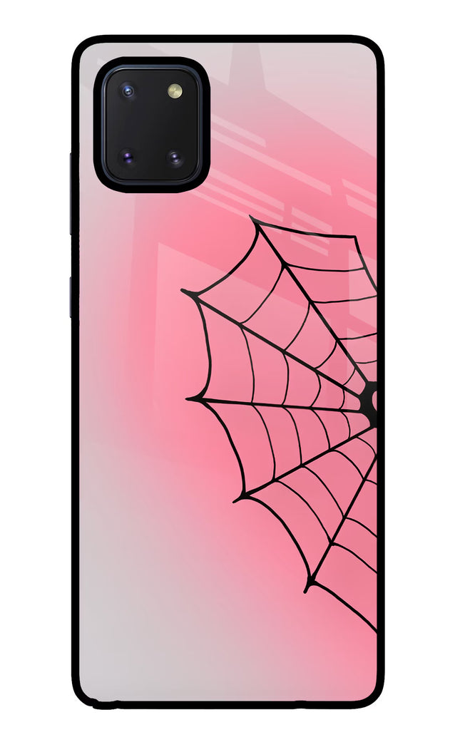 Pink Web Samsung Note 10 Lite Glass Case Back Cover by Casekaro
