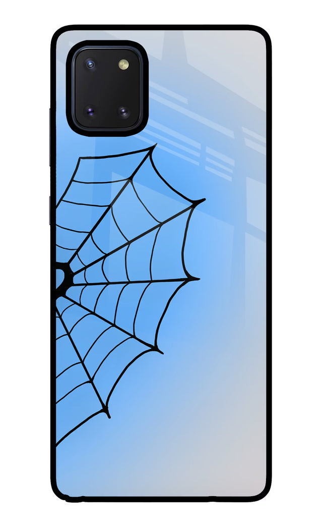 Blue Web Samsung Note 10 Lite Glass Case Back Cover by Casekaro