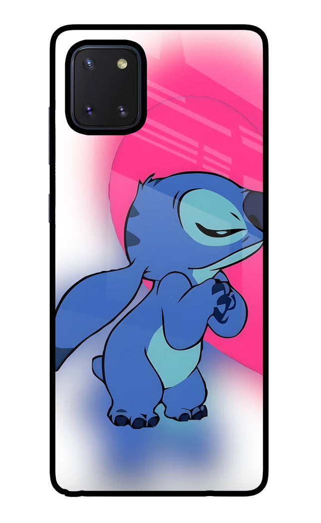 Stitch Hug Samsung Note 10 Lite Glass Case Back Cover by Casekaro