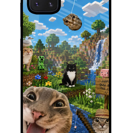 Minecraft Cat Chaos Samsung Note 10 Lite Glass Case Back Cover by Casekaro