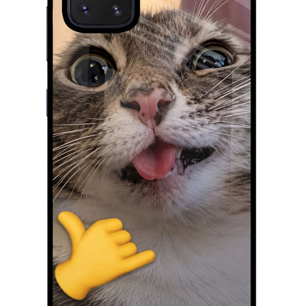 Silly Cat Call Samsung Note 10 Lite Glass Case Back Cover by Casekaro