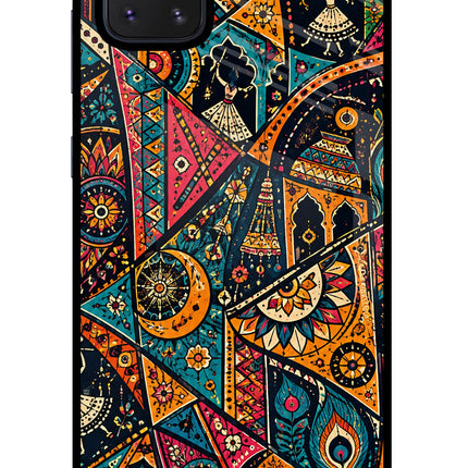 Folk Print Samsung Note 10 Lite Glass Case