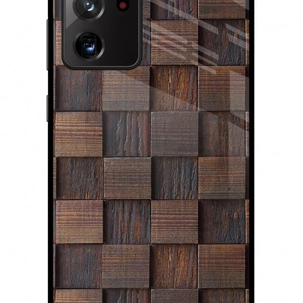Wooden Cube Design Samsung Note 20 Ultra Glass Case