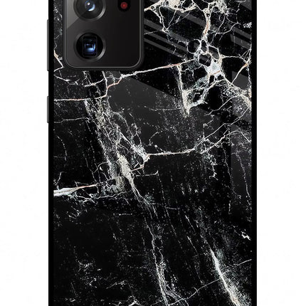 Black Marble Texture Samsung Note 20 Ultra Glass Case