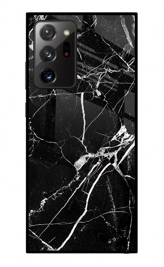Black Marble Pattern Samsung Note 20 Ultra Glass Case