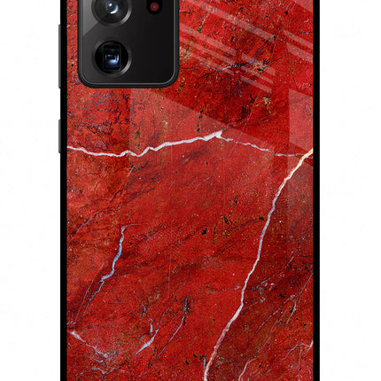 Red Marble Design Samsung Note 20 Ultra Glass Case