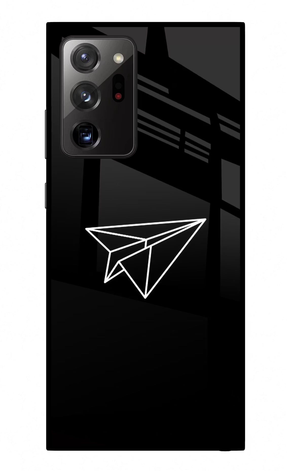 Paper Plane White Samsung Note 20 Ultra Glass Case Back Cover by Casekaro