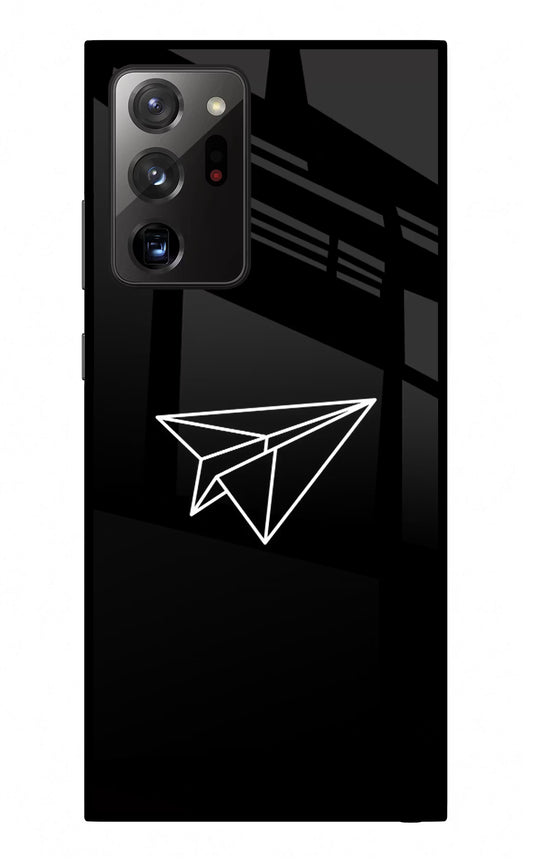 Paper Plane White Samsung Note 20 Ultra Glass Case