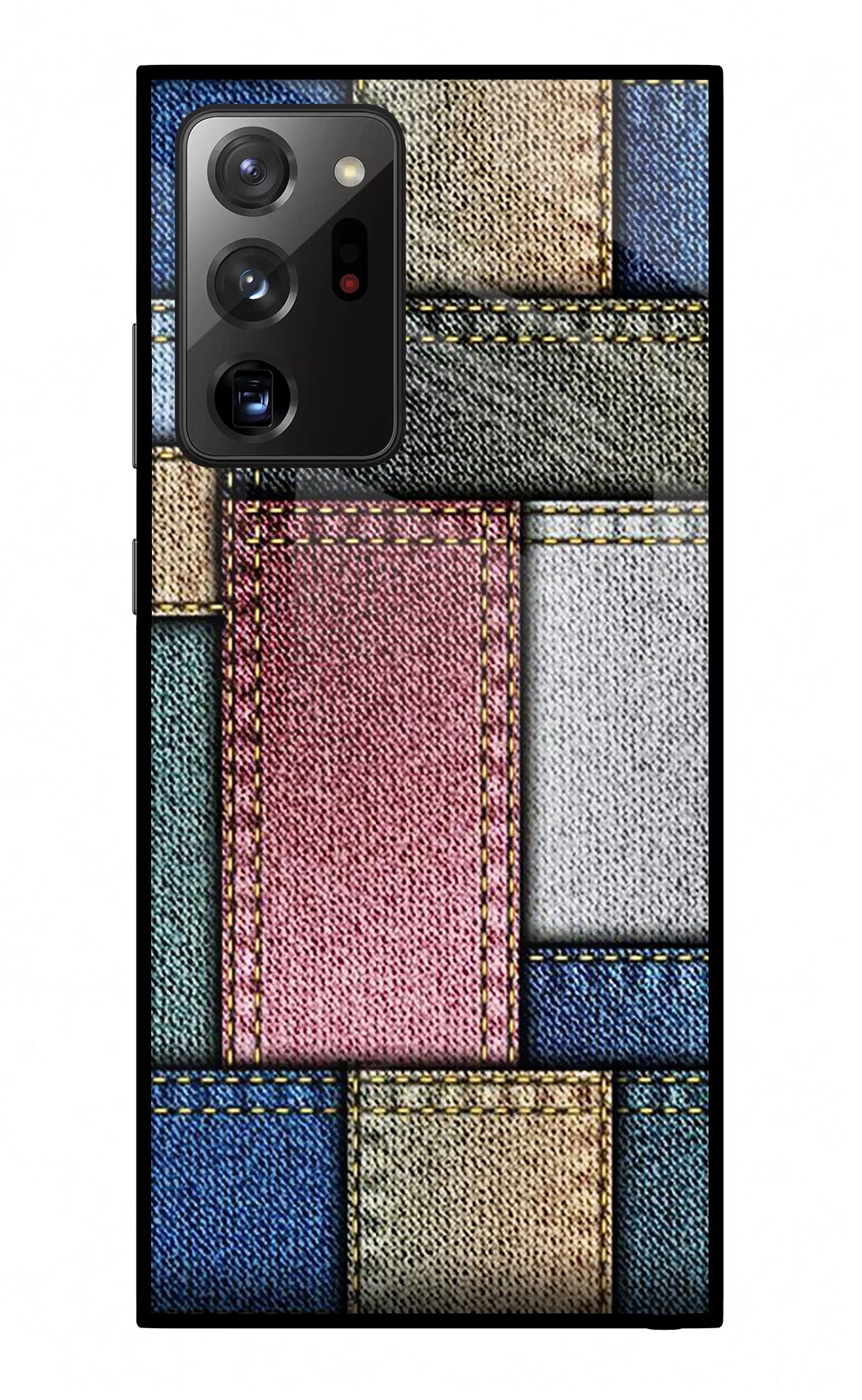 Multicolor Jeans Samsung Note 20 Ultra Glass Case Back Cover by Casekaro
