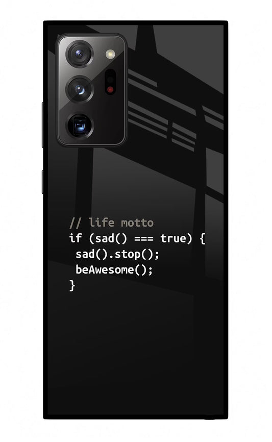 Life Motto Code Samsung Note 20 Ultra Glass Case