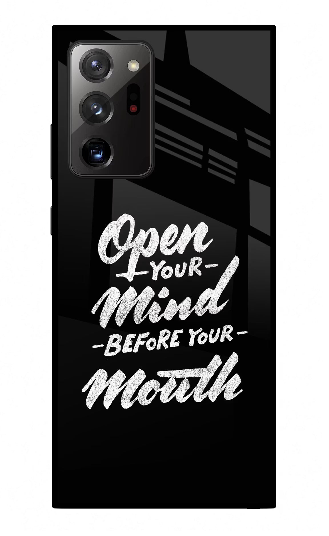 Open Your Mind Before Your Mouth Samsung Note 20 Ultra Glass Case Back Cover by Casekaro