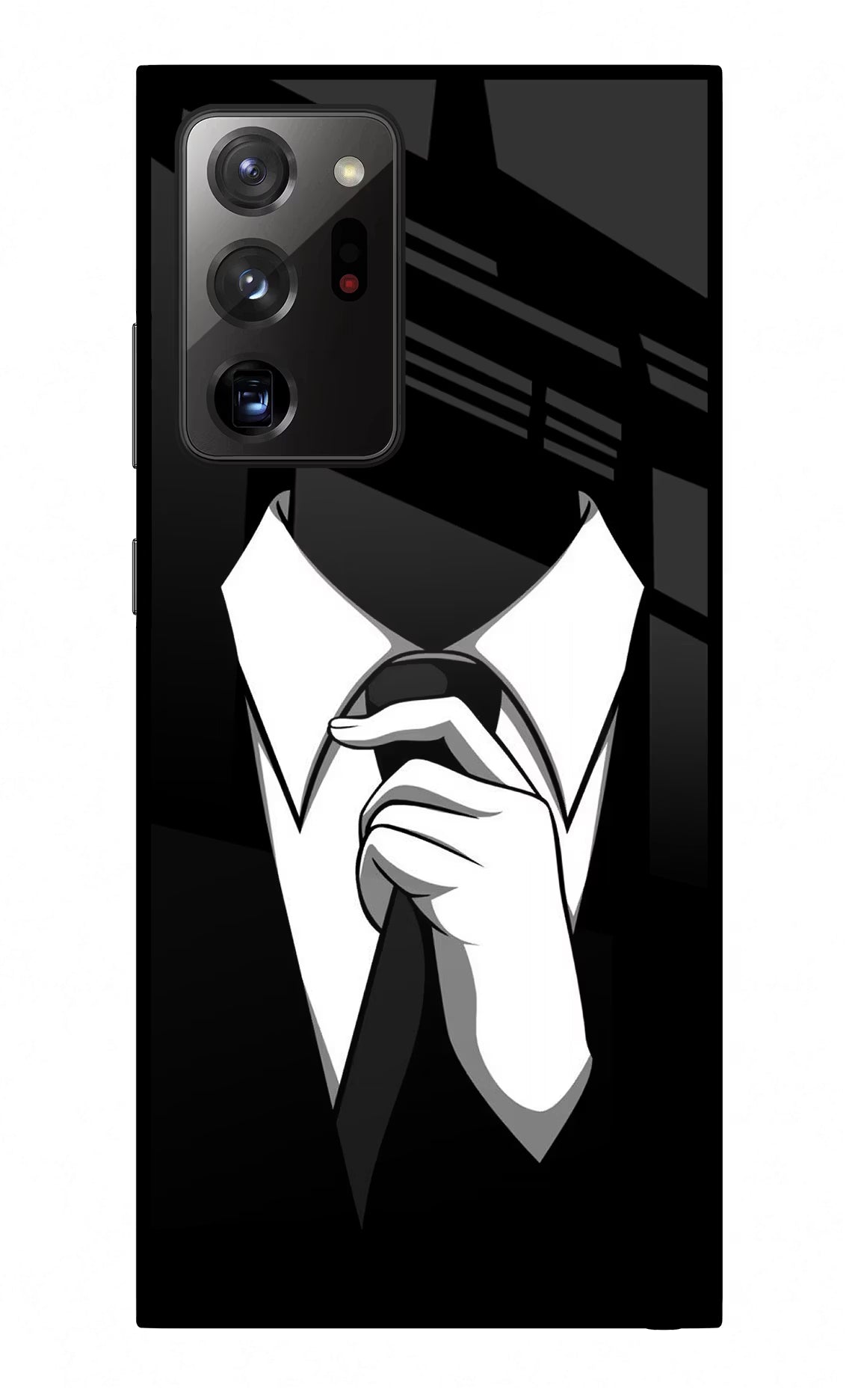 Black Tie Samsung Note 20 Ultra Glass Case Back Cover by Casekaro