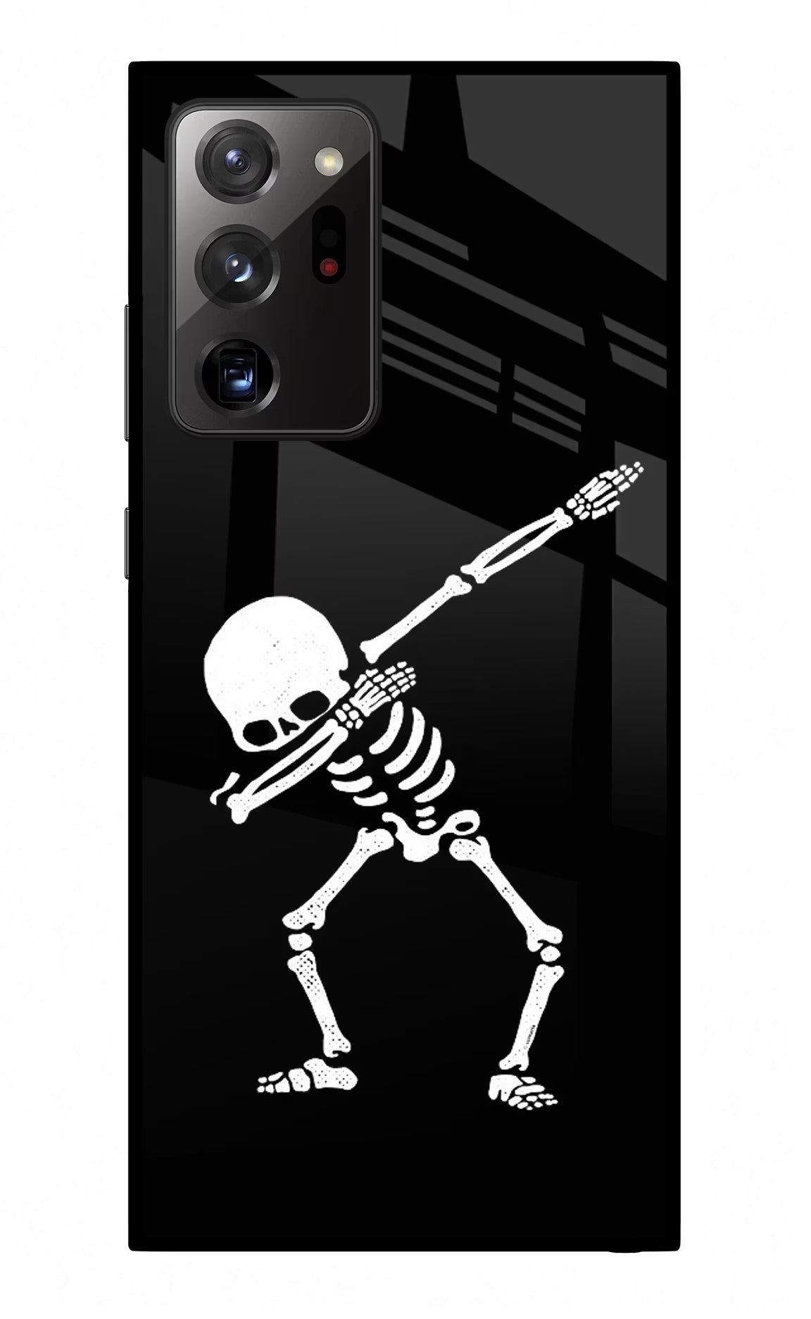 Dabbing Skeleton Art Samsung Note 20 Ultra Glass Case Back Cover by Casekaro