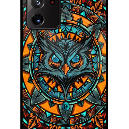 Angry Owl Art Samsung Note 20 Ultra Glass Case Back Cover by Casekaro