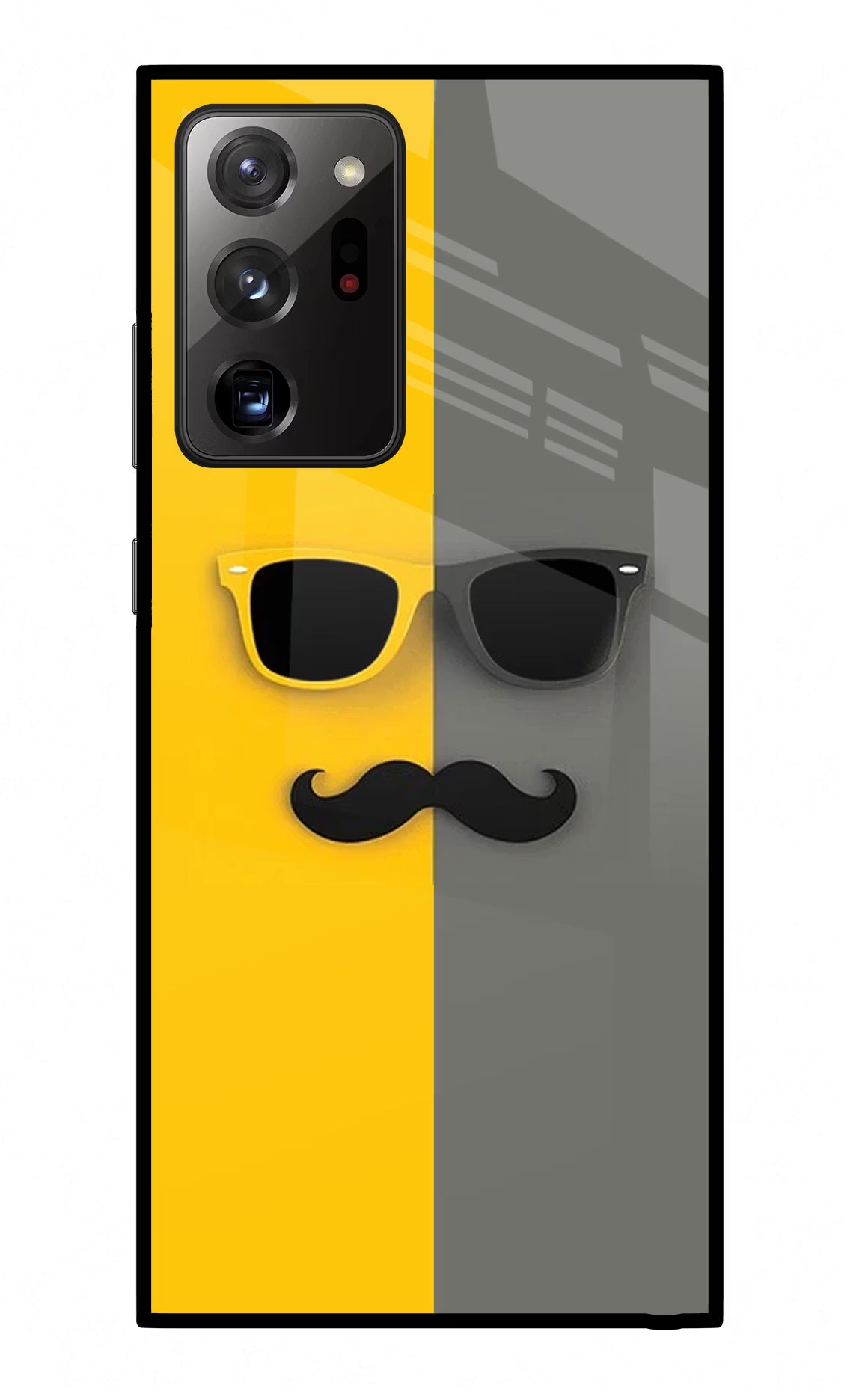 Sunglasses with Mustache Samsung Note 20 Ultra Glass Case Back Cover by Casekaro
