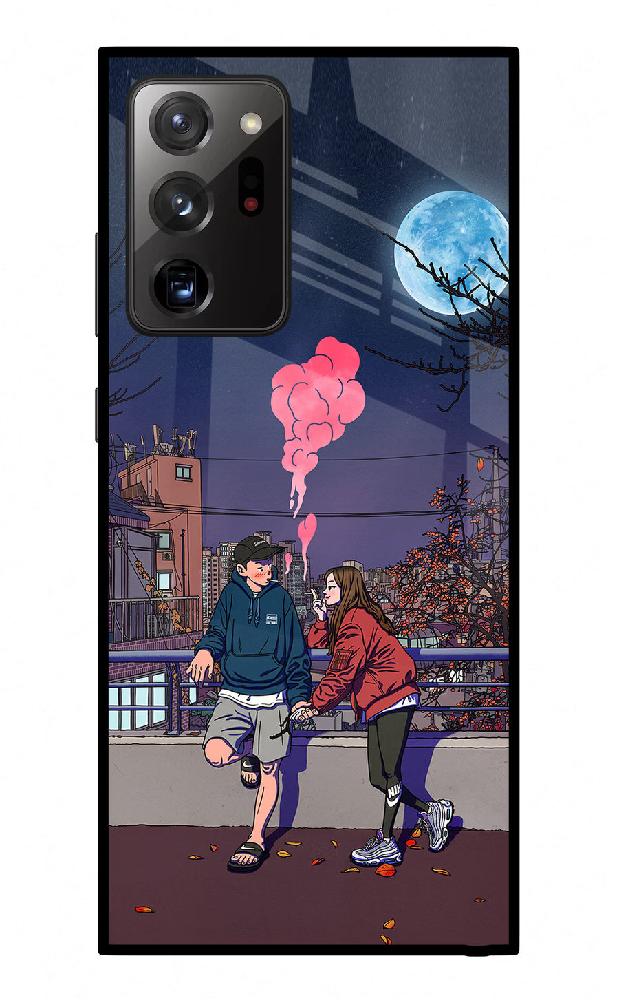 Chilling Couple Samsung Note 20 Ultra Back Cover, Glass case