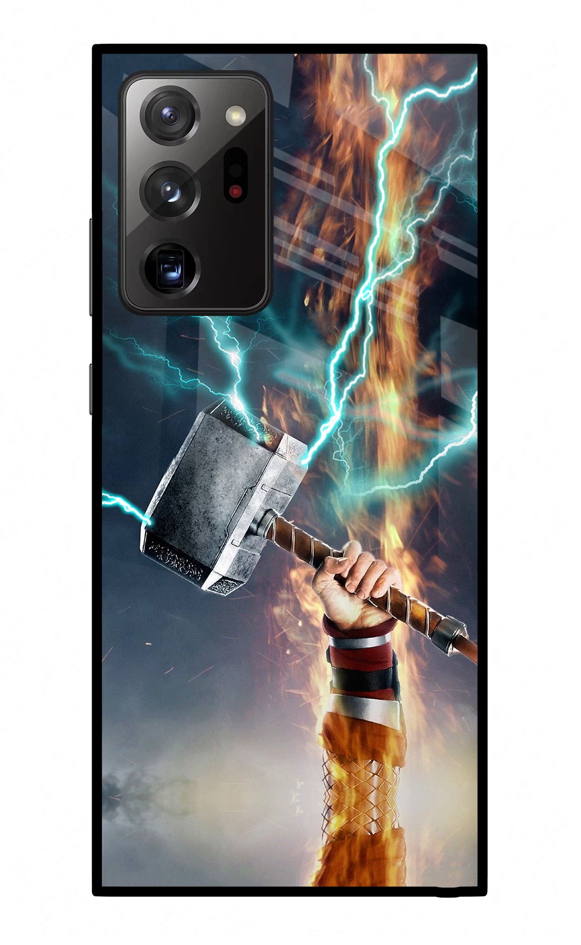 Thor Hammer Mjolnir Samsung Note 20 Ultra Glass Case Back Cover by Casekaro