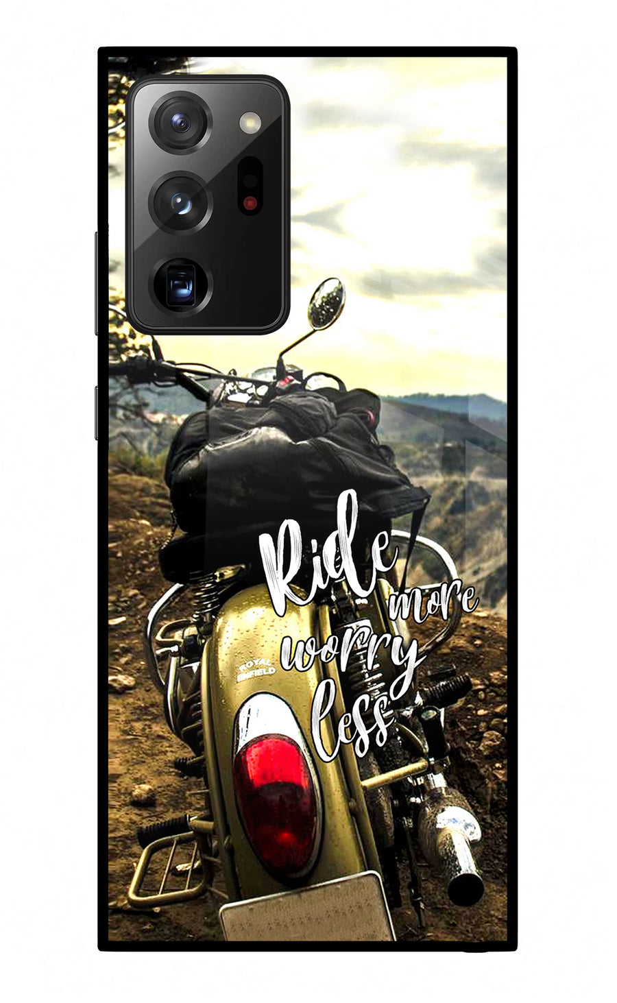 Ride More Worry Less Samsung Note 20 Ultra Back Cover, Glass case