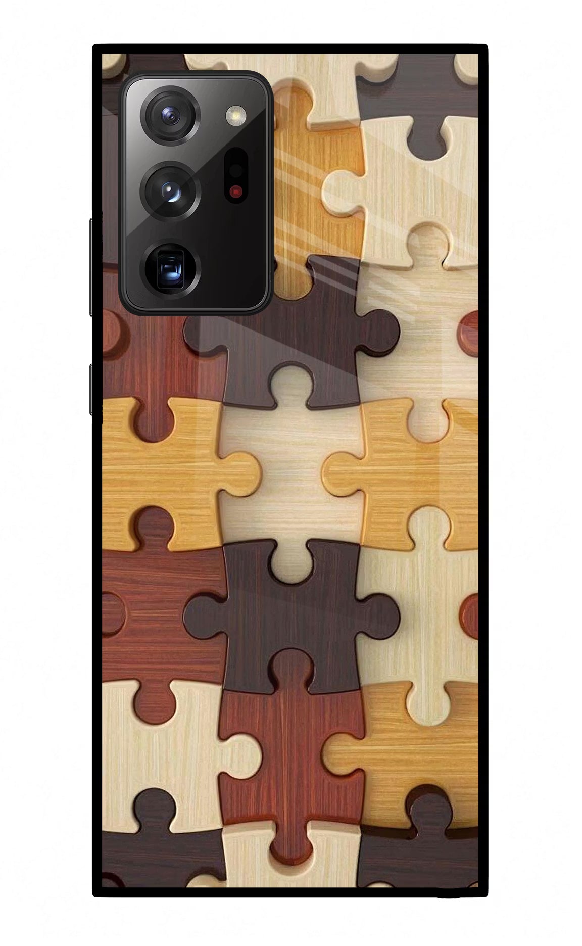 Wooden Puzzle Samsung Note 20 Ultra Glass Case Back Cover by Casekaro
