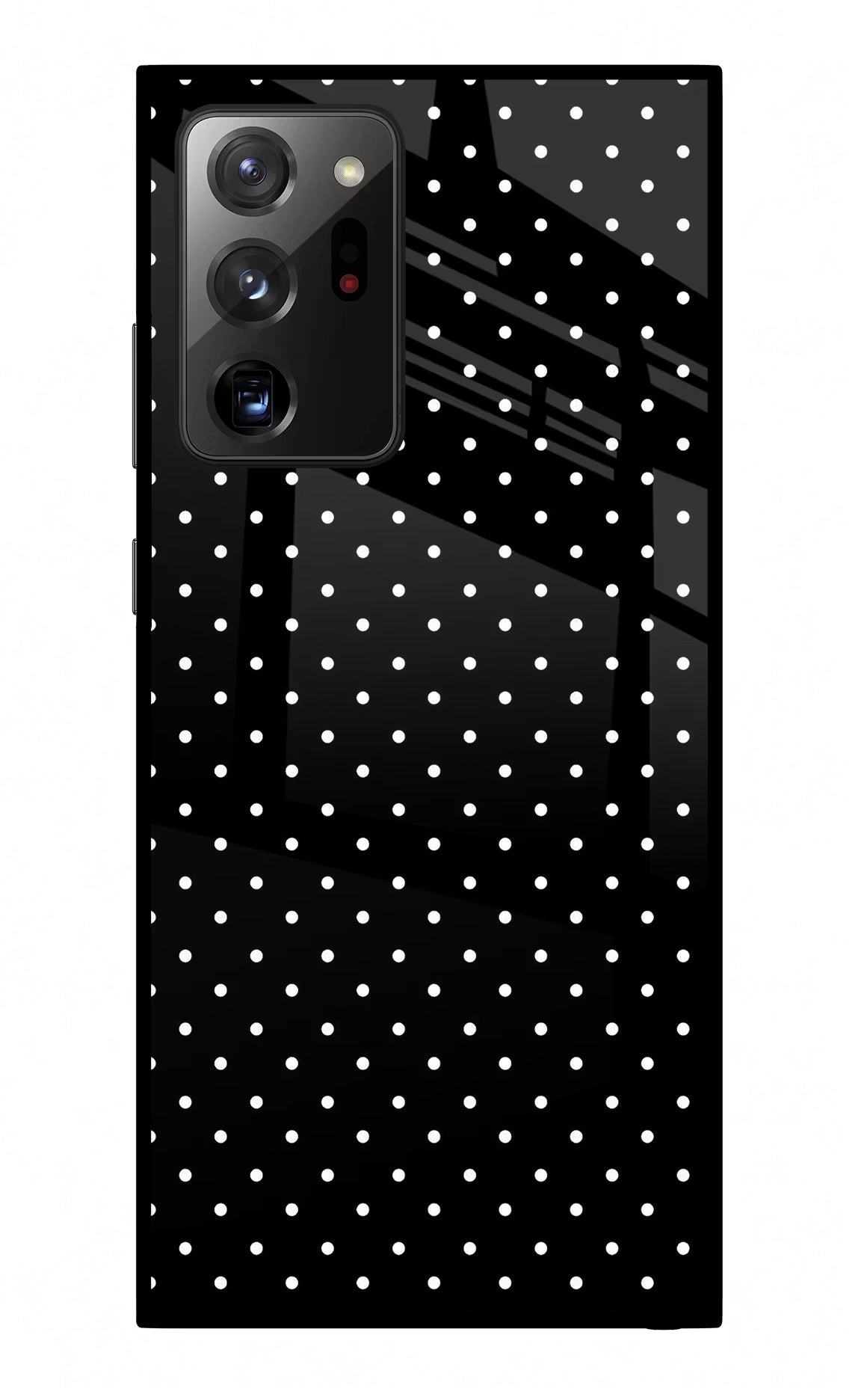 White Dots Samsung Note 20 Ultra Glass Case Back Cover by Casekaro