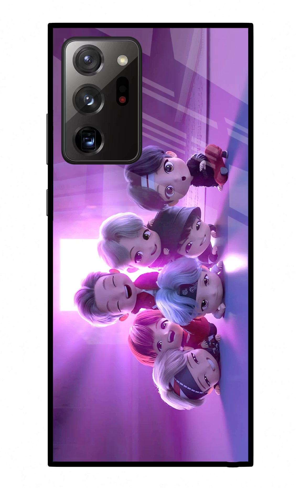 BTS Chibi Samsung Note 20 Ultra Glass Case Back Cover by Casekaro