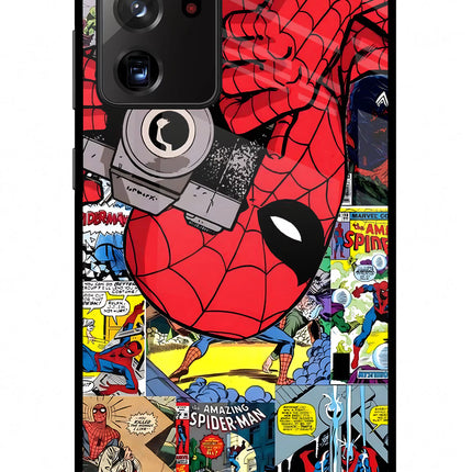 Spider Man Samsung Note 20 Ultra Glass Case Back Cover by Casekaro