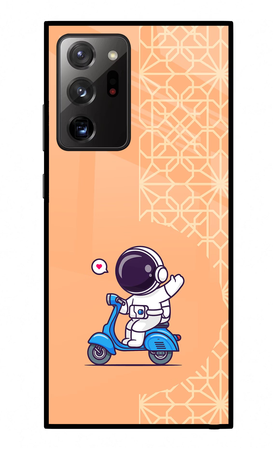Cute Astronaut Riding Samsung Note 20 Ultra Glass Case
