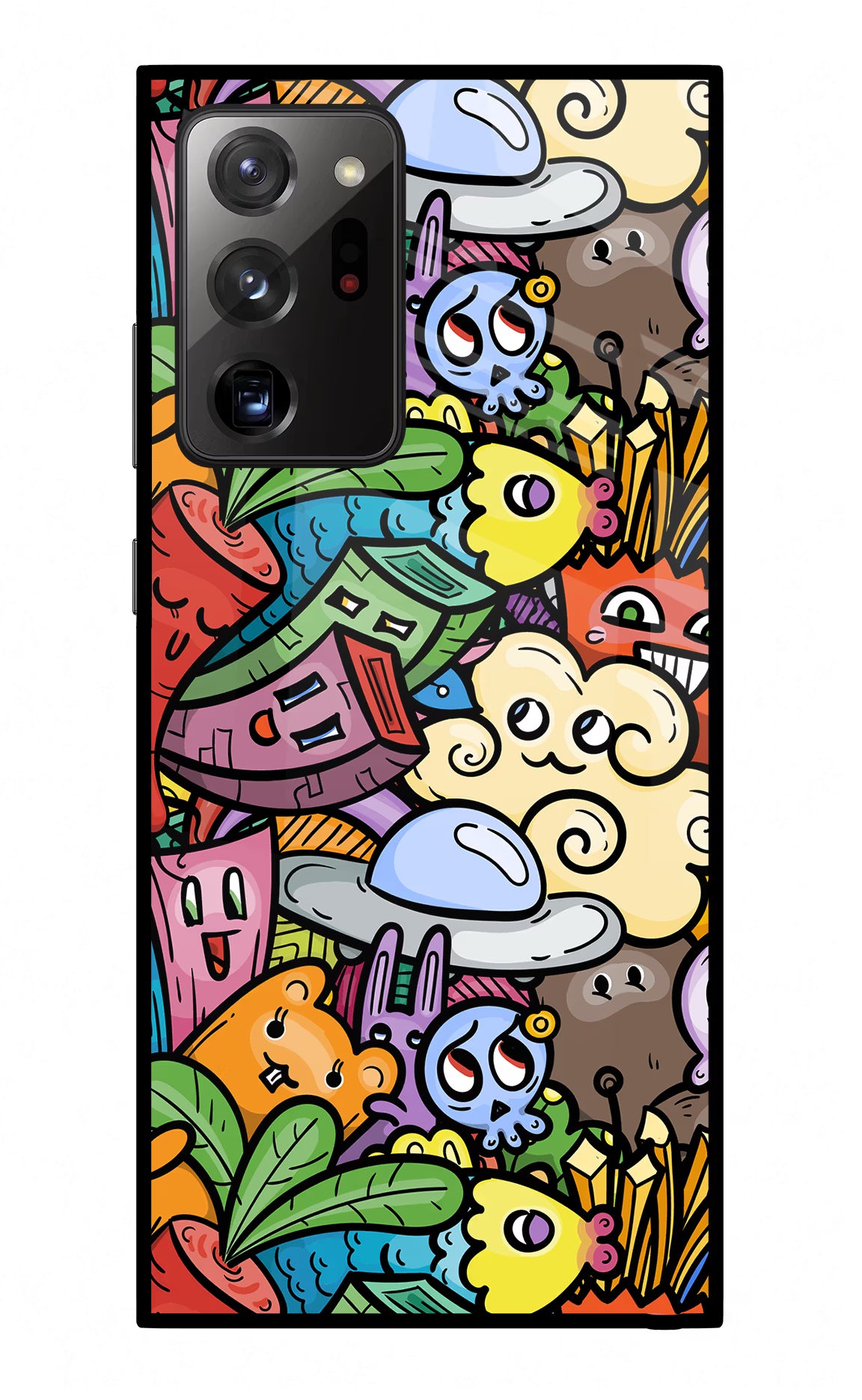 Veggie Doodle Samsung Note 20 Ultra Glass Case Back Cover by Casekaro