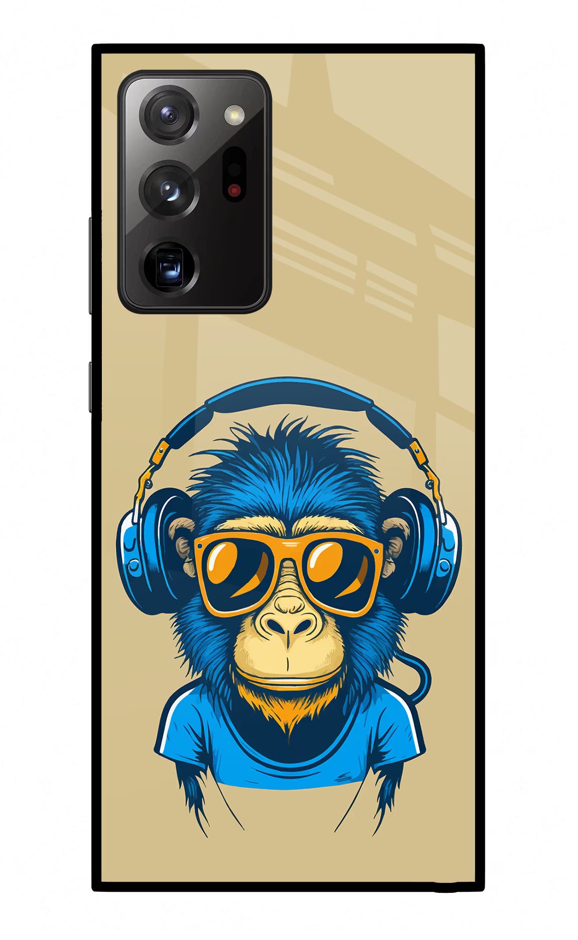 Monkey Headphone Samsung Note 20 Ultra Glass Case Back Cover by Casekaro