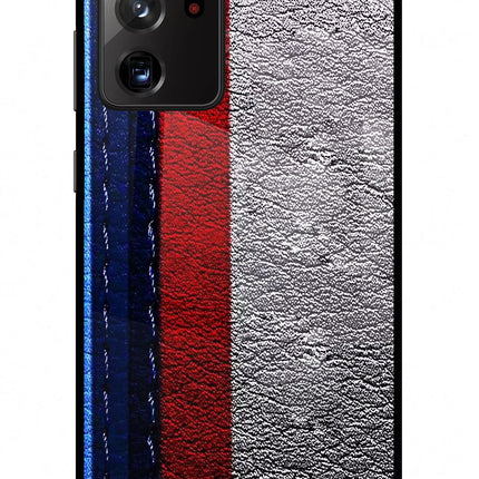 BMW Stripes Samsung Note 20 Ultra Glass Case Back Cover by Casekaro