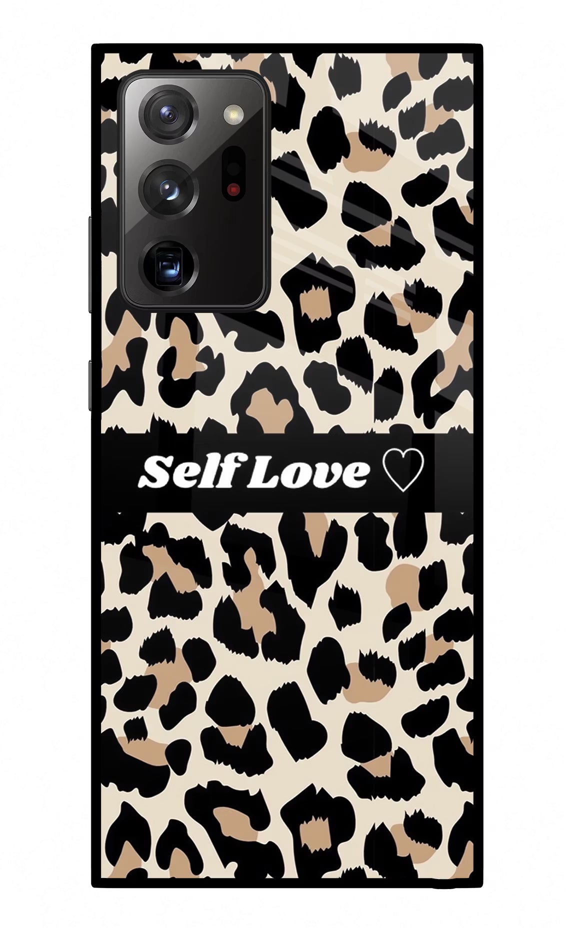 Leopard Print Self Love Samsung Note 20 Ultra Glass Case