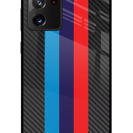 BMW Stripes Pattern Samsung Note 20 Ultra Glass Case Back Cover by Casekaro