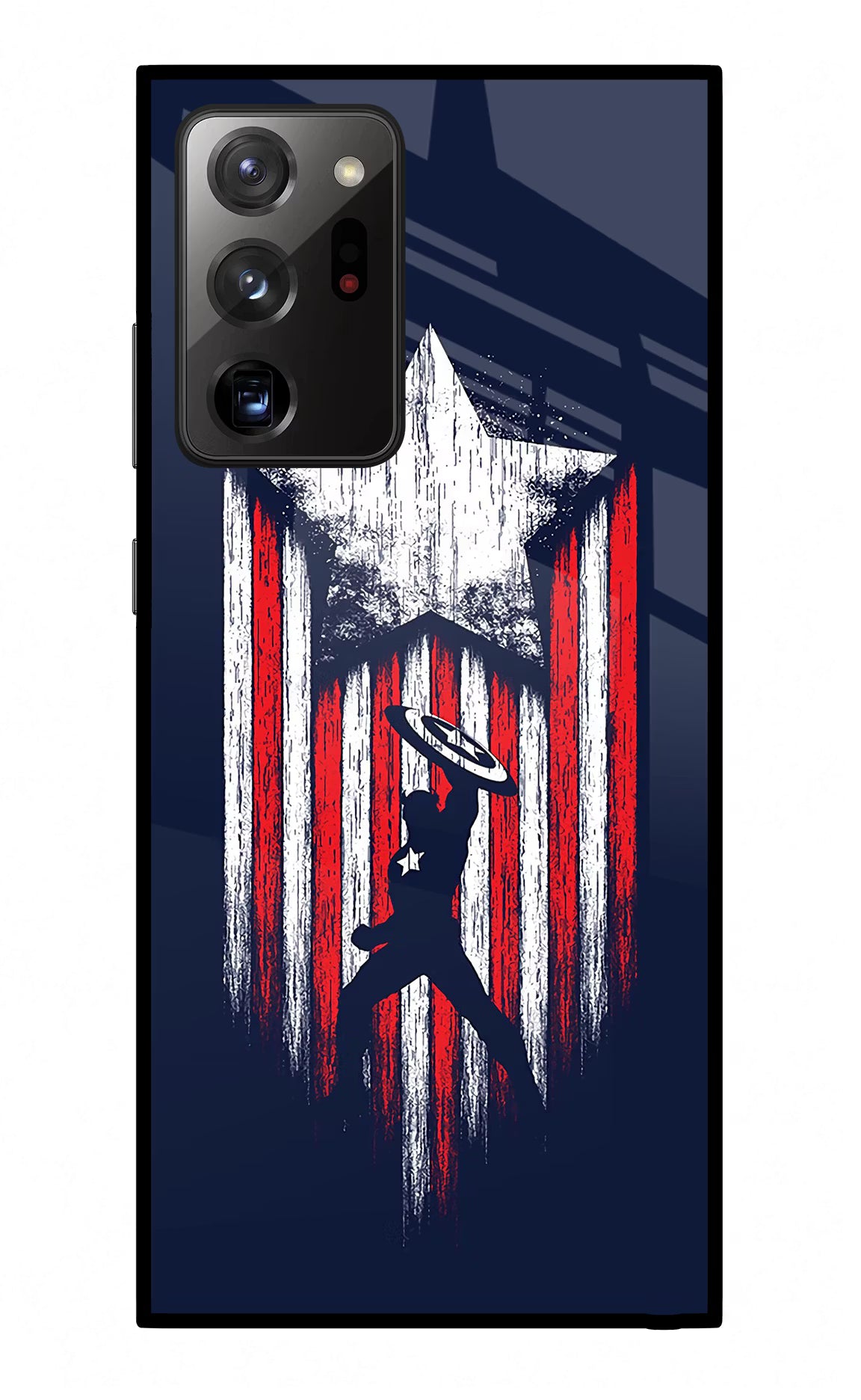 Captain America Marvel Art Samsung Note 20 Ultra Glass Case Back Cover by Casekaro