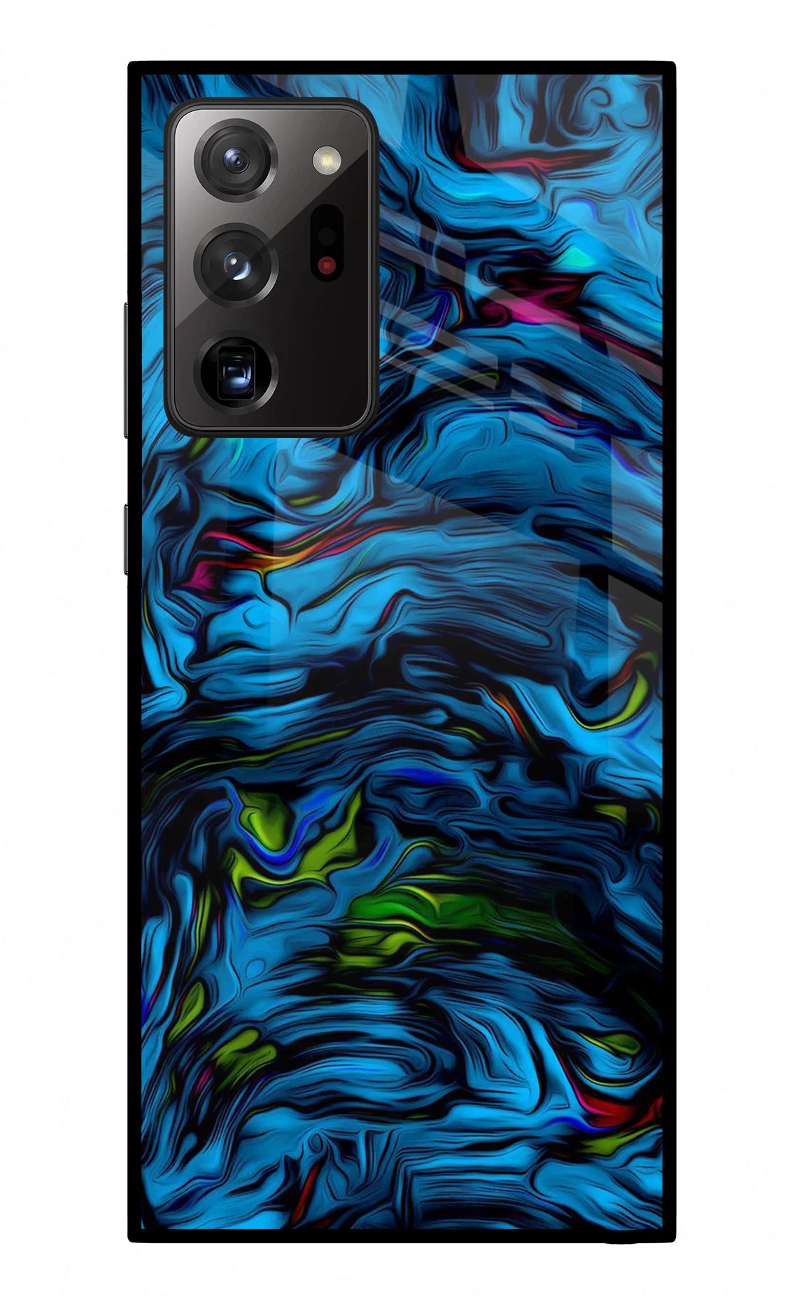 Dark Blue Abstract Samsung Note 20 Ultra Glass Case Back Cover by Casekaro