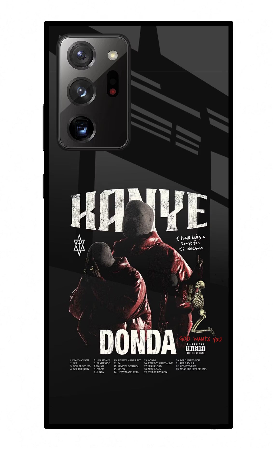 Donda Kanye West Samsung Note 20 Ultra Glass Case Back Cover by Casekaro