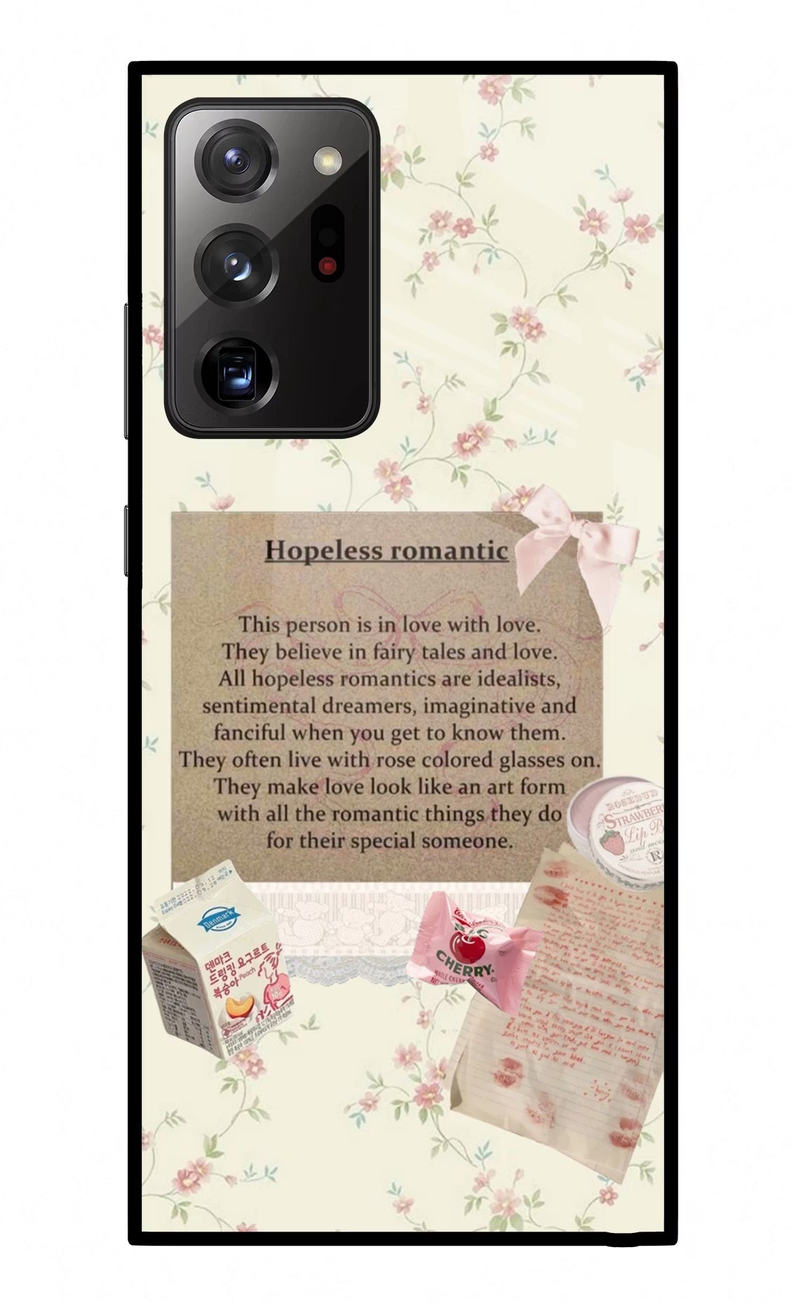 Hopeless Romantic Samsung Note 20 Ultra Glass Case Back Cover by Casekaro