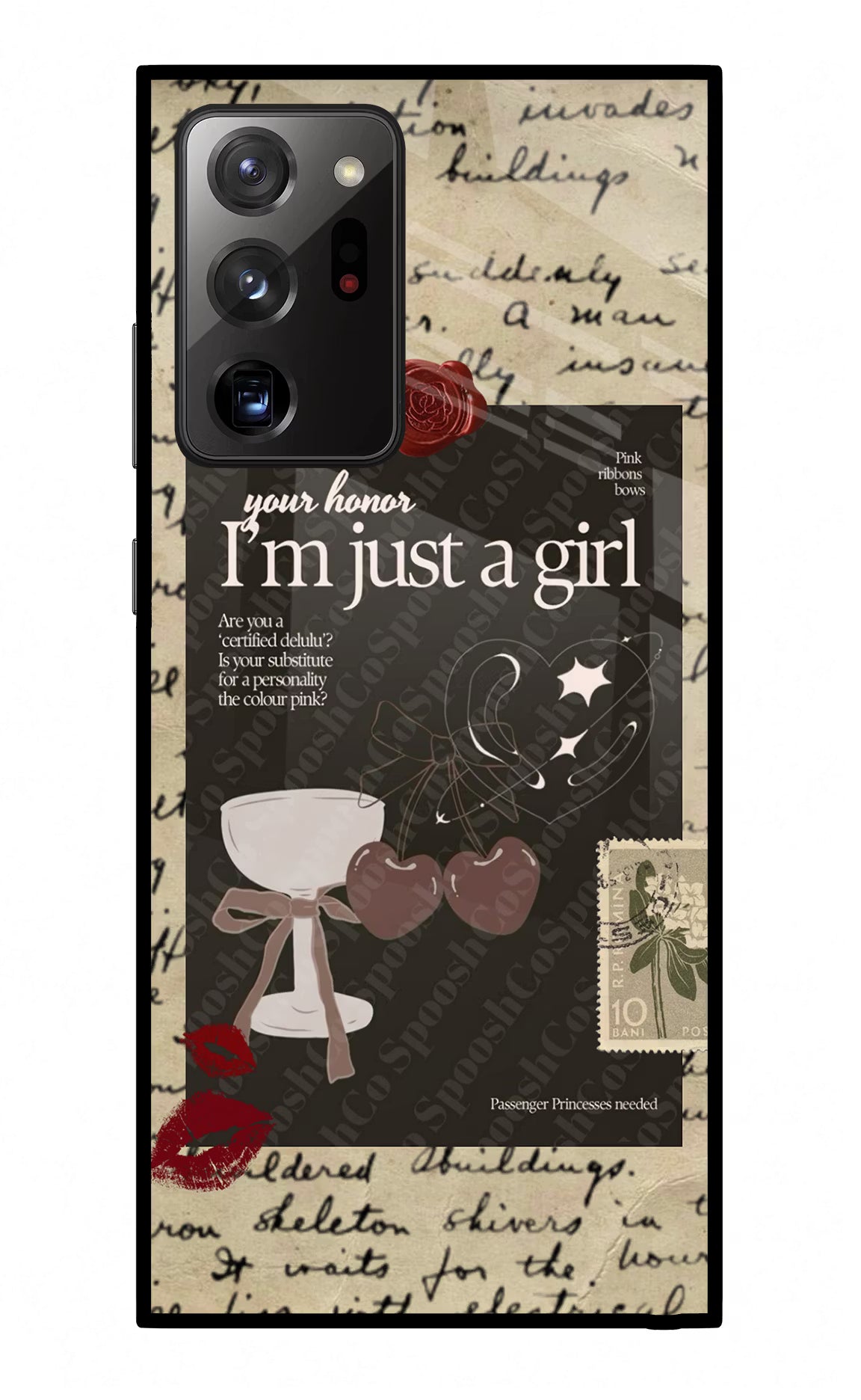 I am just a girl Samsung Note 20 Ultra Glass Case Back Cover by Casekaro