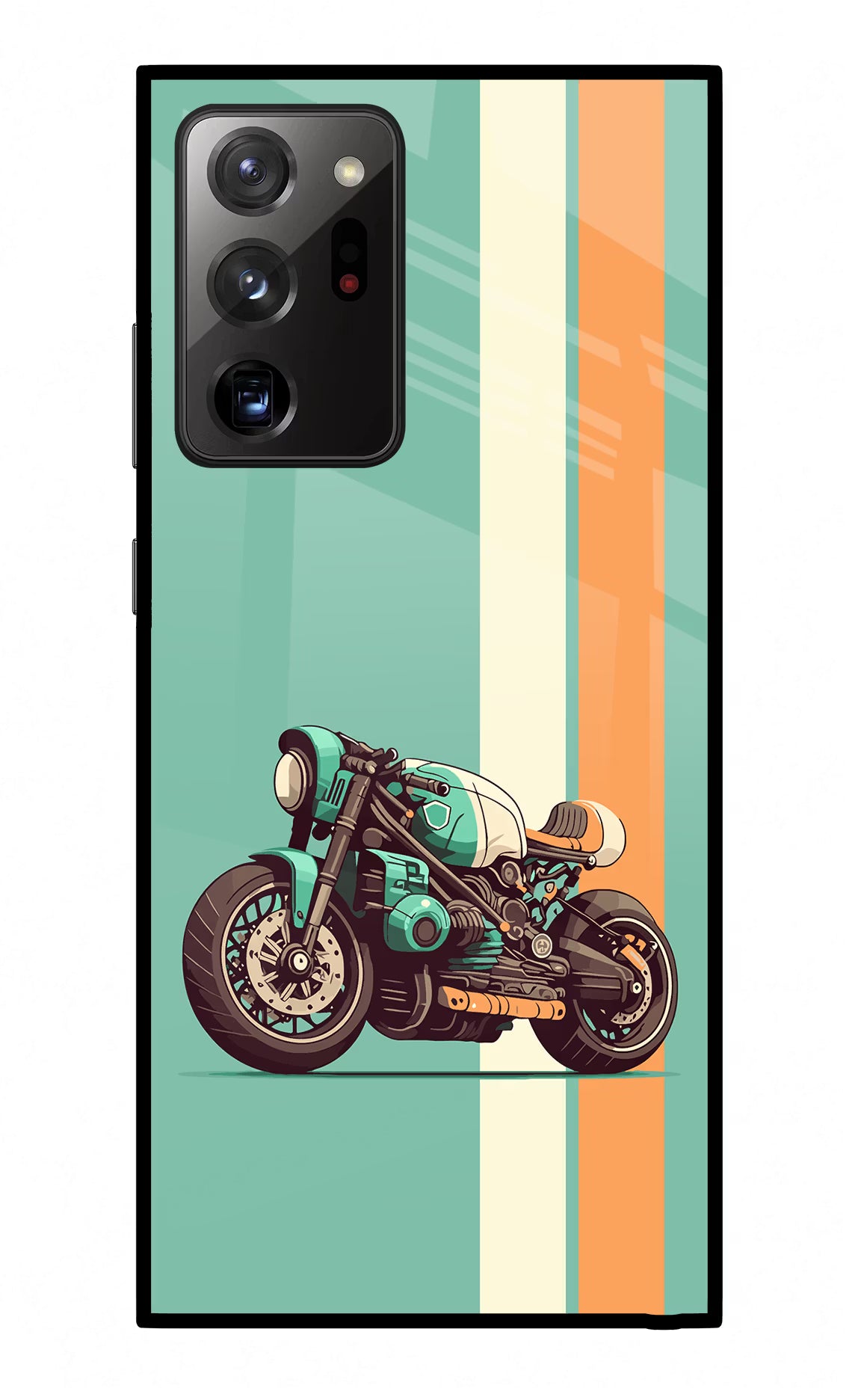 Striped Moto Drift Samsung Note 20 Ultra Glass Case Back Cover by Casekaro